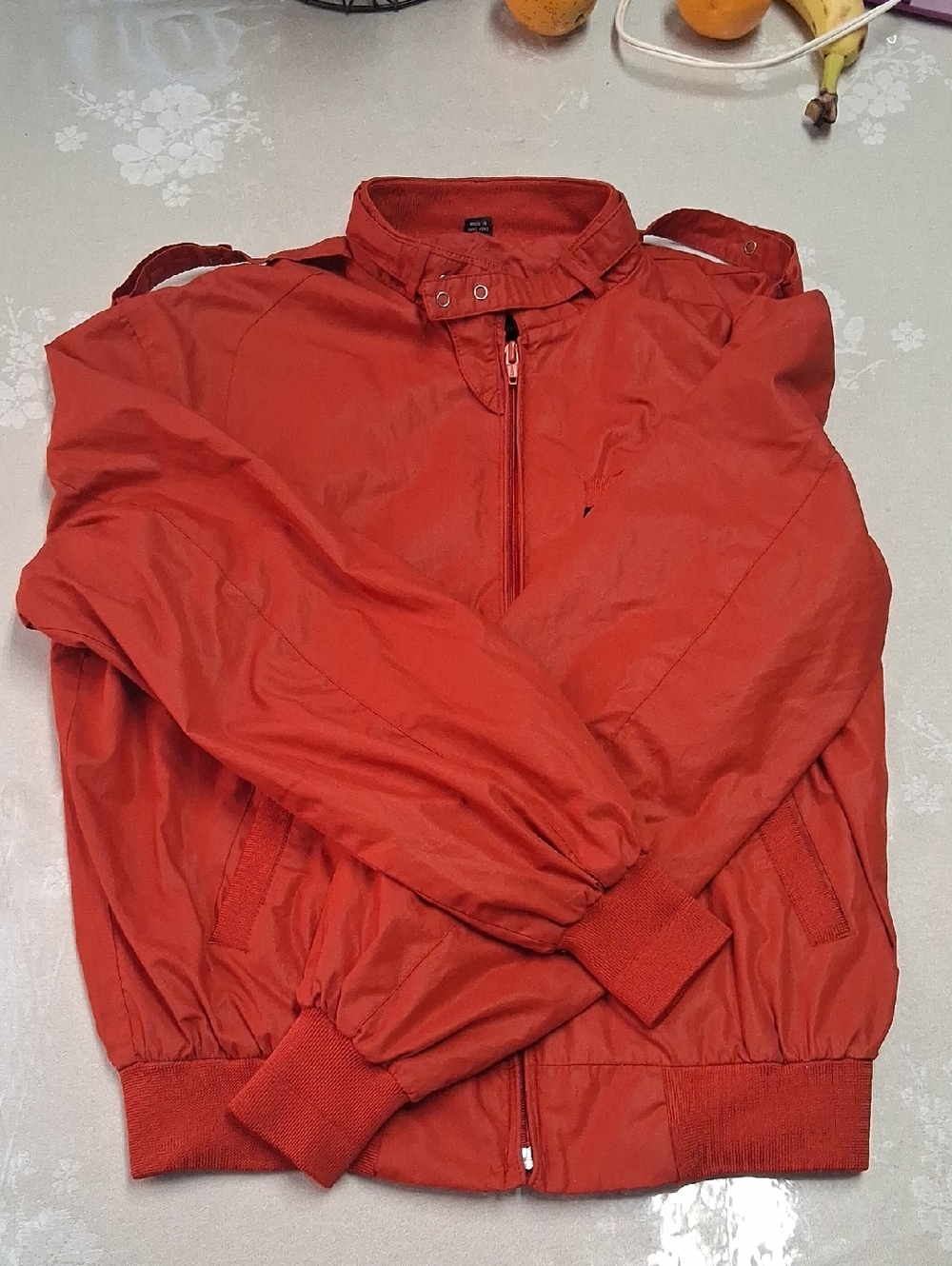 Vintage 80s Members Only Red Bomber Jacket with Stand Collar Exelent Condition